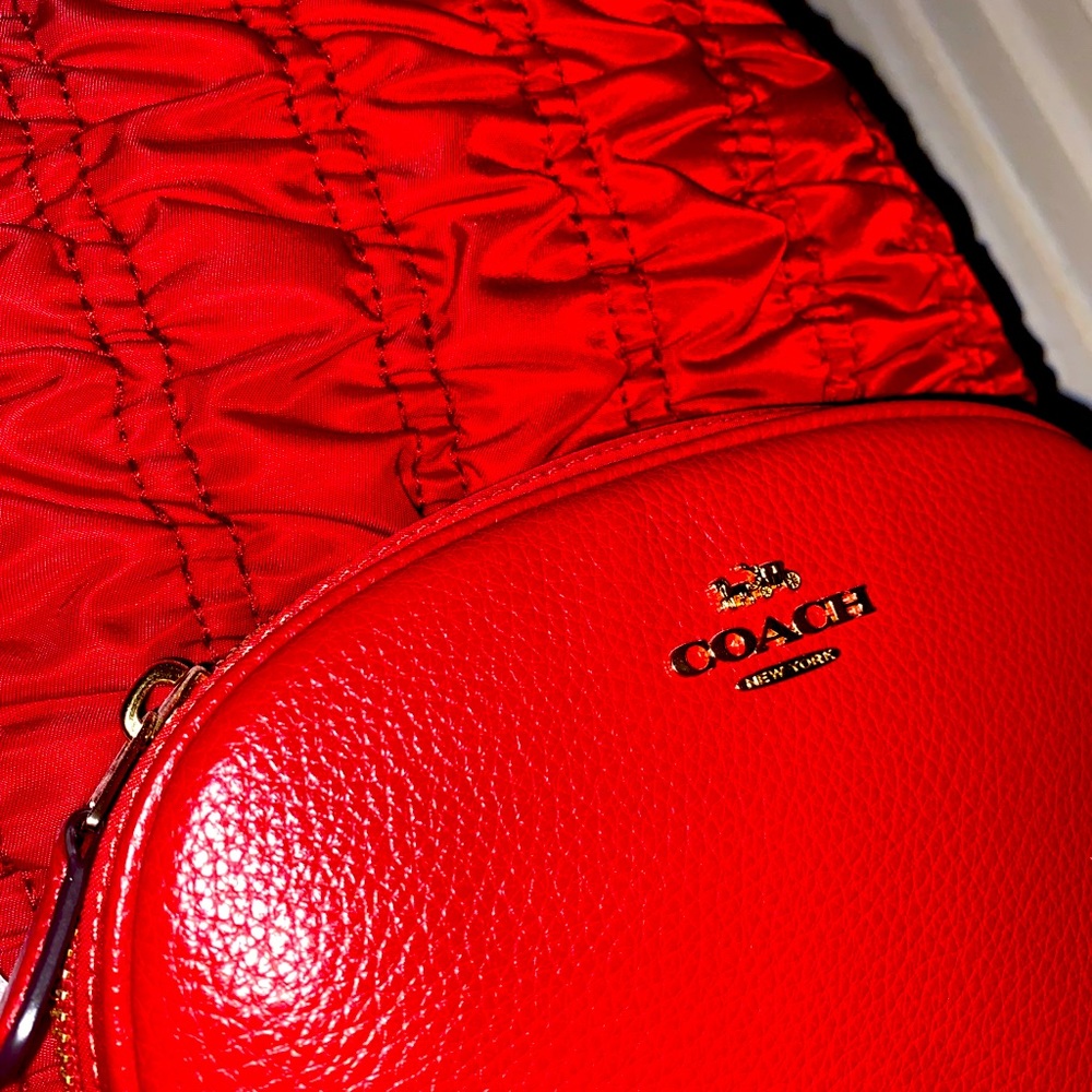NWT Large COACH RED Leather backpack retails $450.